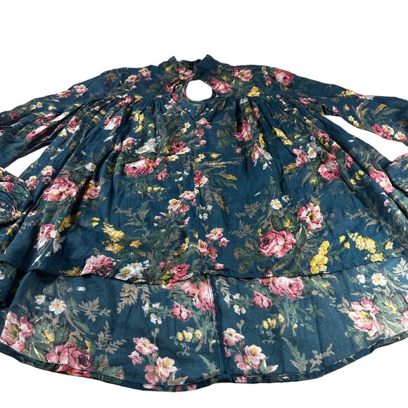 Denim Supply Ralph Lauren Tops - Denim Supply Ralph Lauren Floral Keyhole Blouse Women Gauze Long Sleeve Shirt